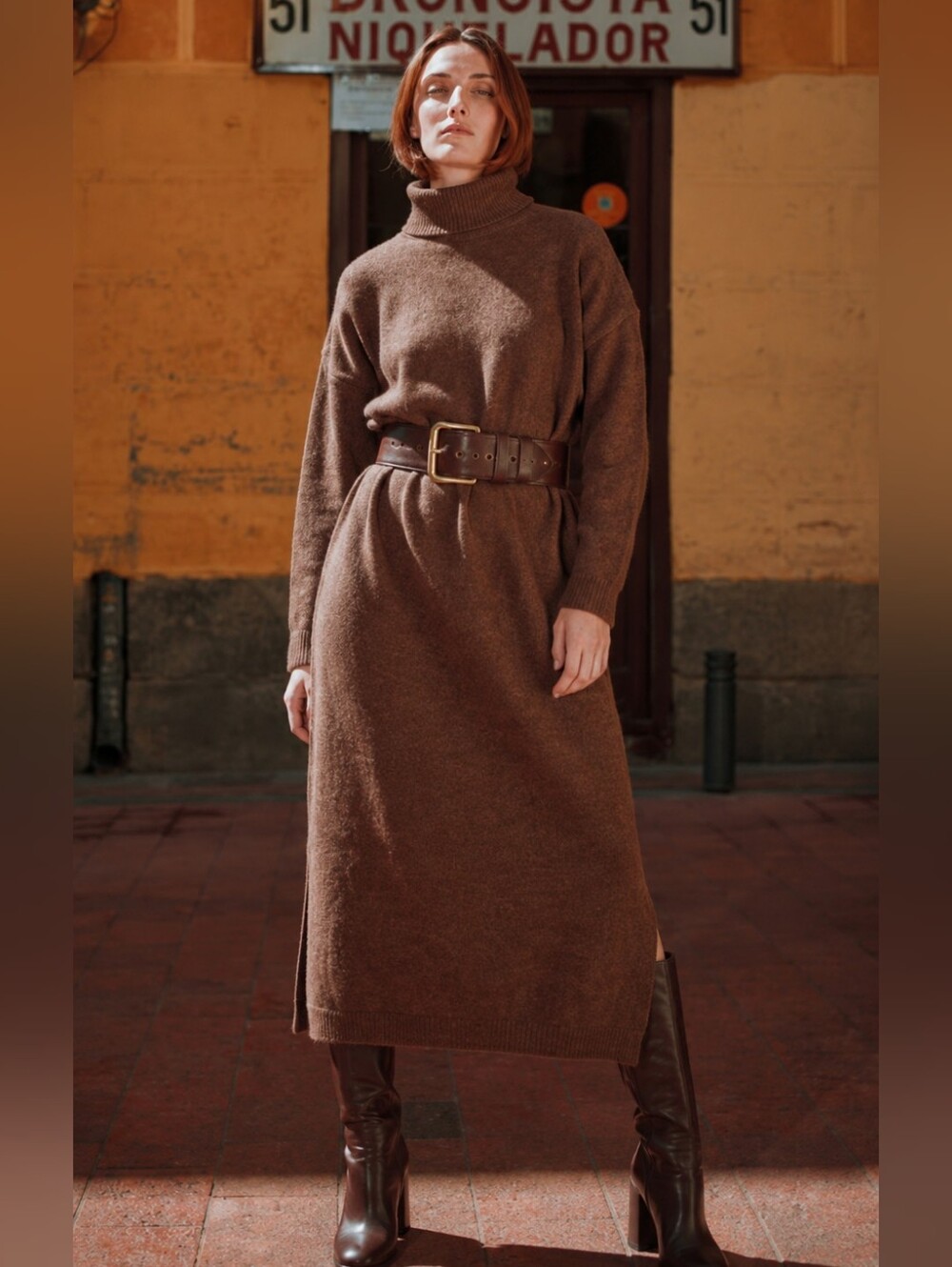 L’Envers Freya Wool Turtleneck Sweater Dress Size M NWT